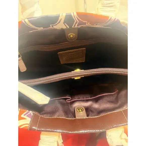 NWT Rare Coach F20113 Scarf Print Satchel & F62058 Coin Purse Set - Picture 9 of 14